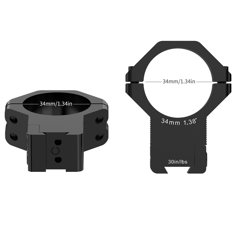 30MM / 34MM Black High Profile Dovetail Rings