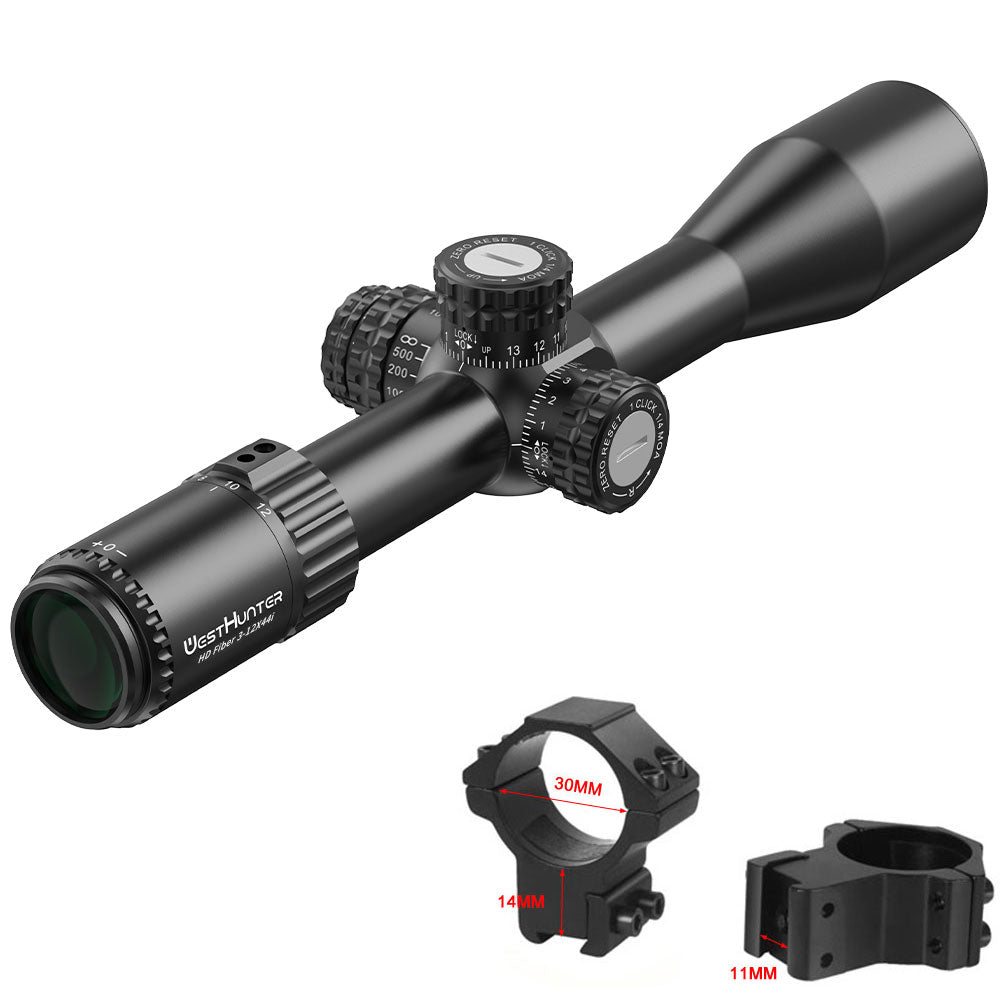 HD Fiber 3-12X44 IR SFP Scope | Fiber Dot Reticle | Second Focal Plane