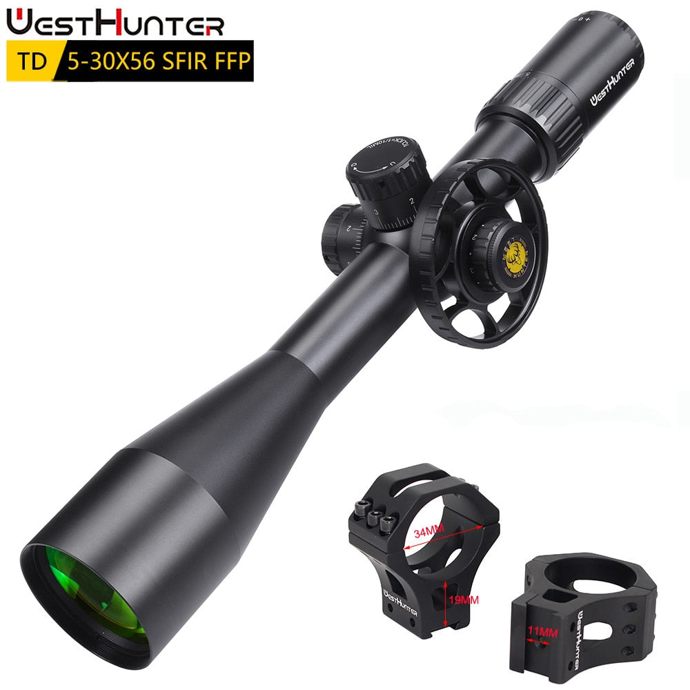 WESTHUNTER TD 5-30X56 SFIR FFP (34MM) First Focal Plane Scope With Zero Stop