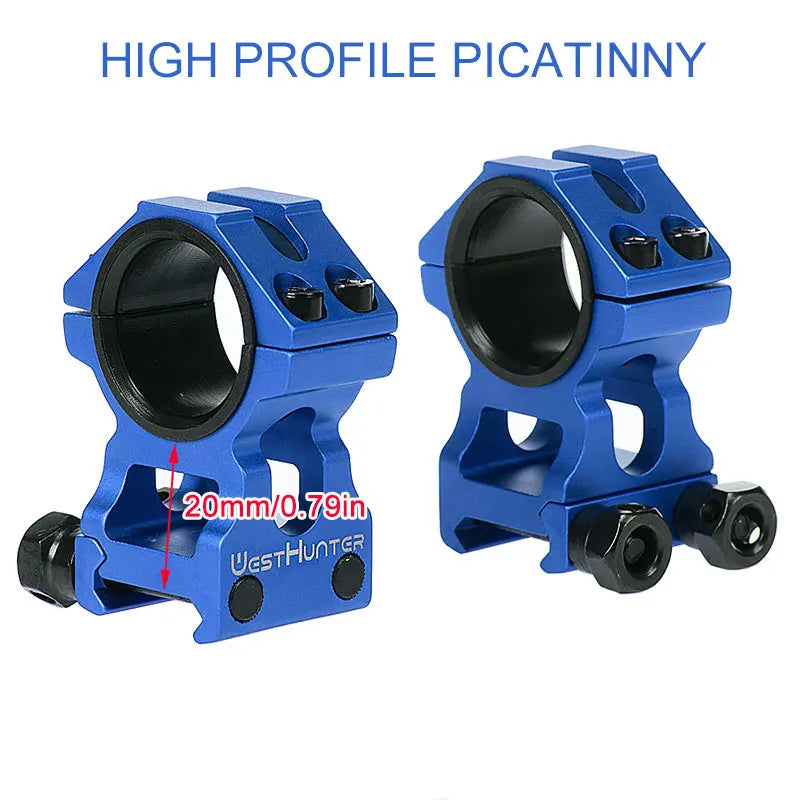 HIGH PROFILE PICATINNY SCOPE RINGS | 30MM 25.4MM