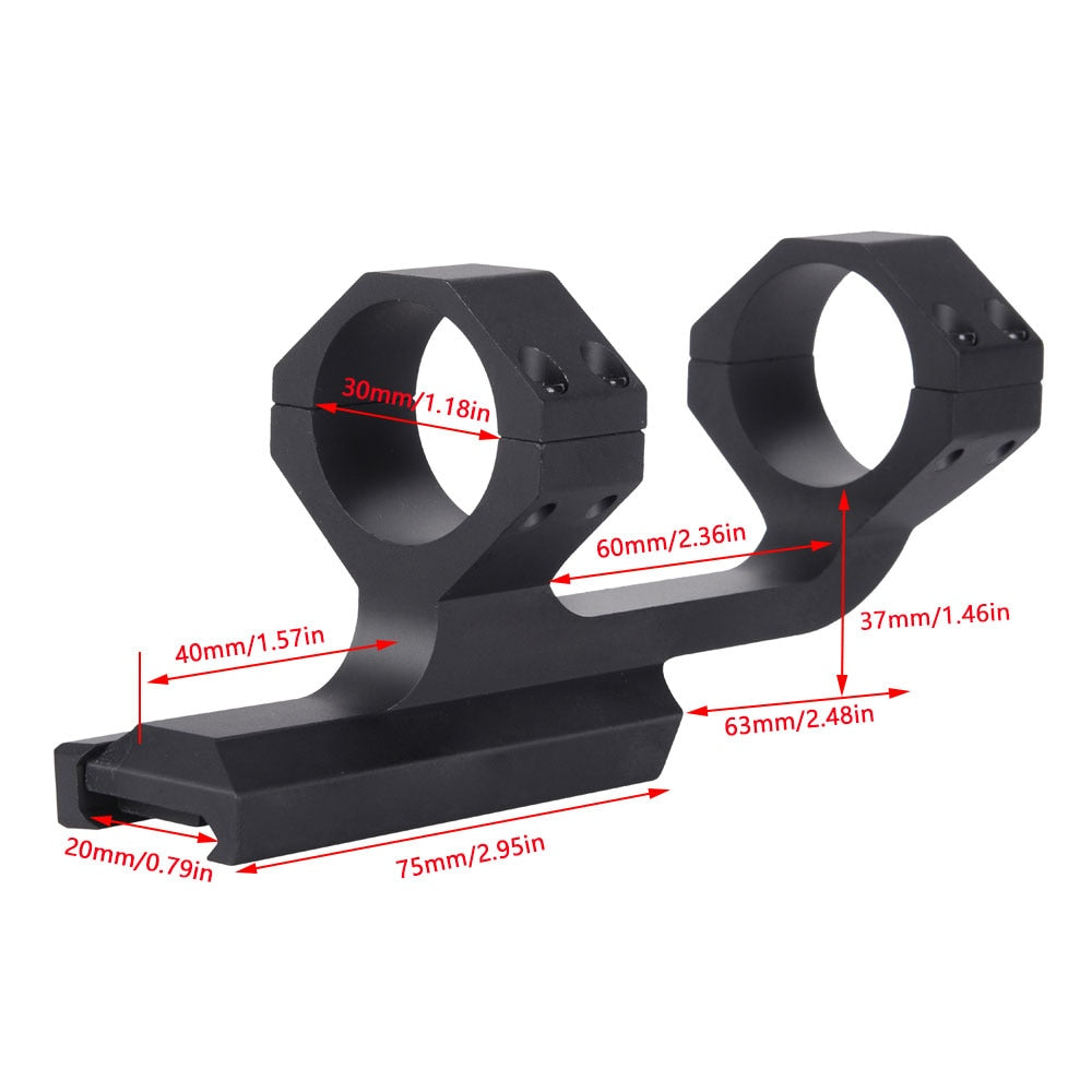 Suporte para Luneta WestHunter Monobloco de Perfil Alto para Rifles Táticos com Trilhos Picatinny de 20mm