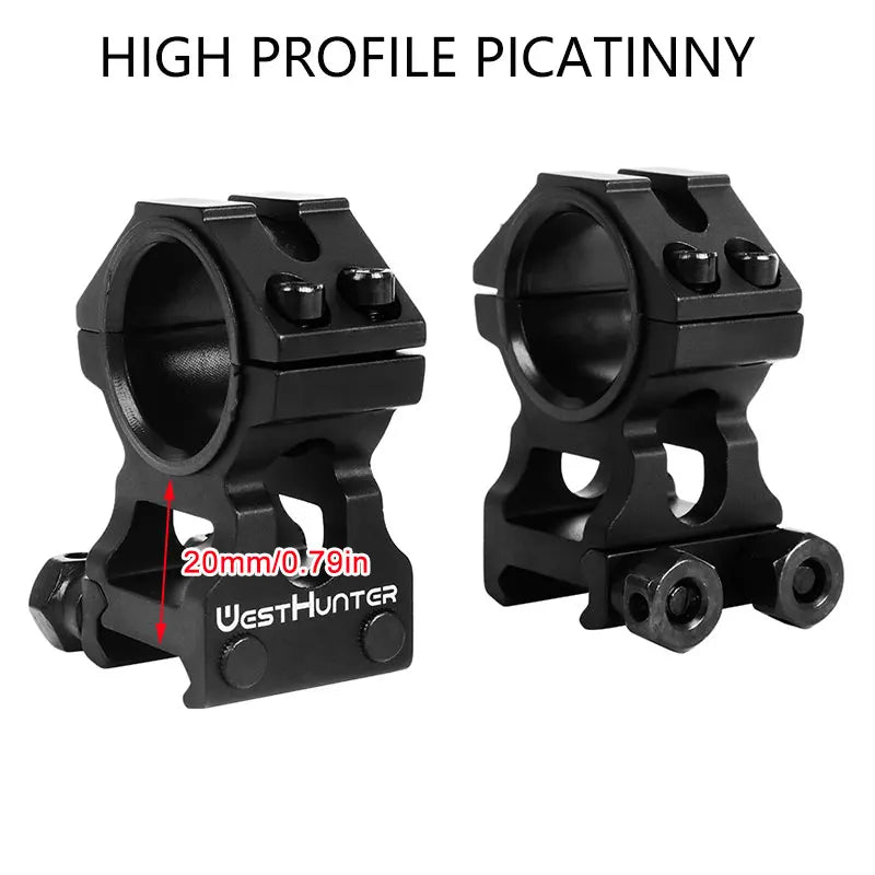 HIGH PROFILE PICATINNY SCOPE RINGS | 30MM 25.4MM