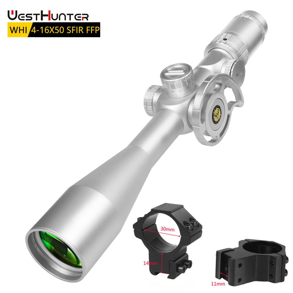 Luneta WestHunter WHI 4-16x50 SFIR FFP (First Focal Plane) prateada
