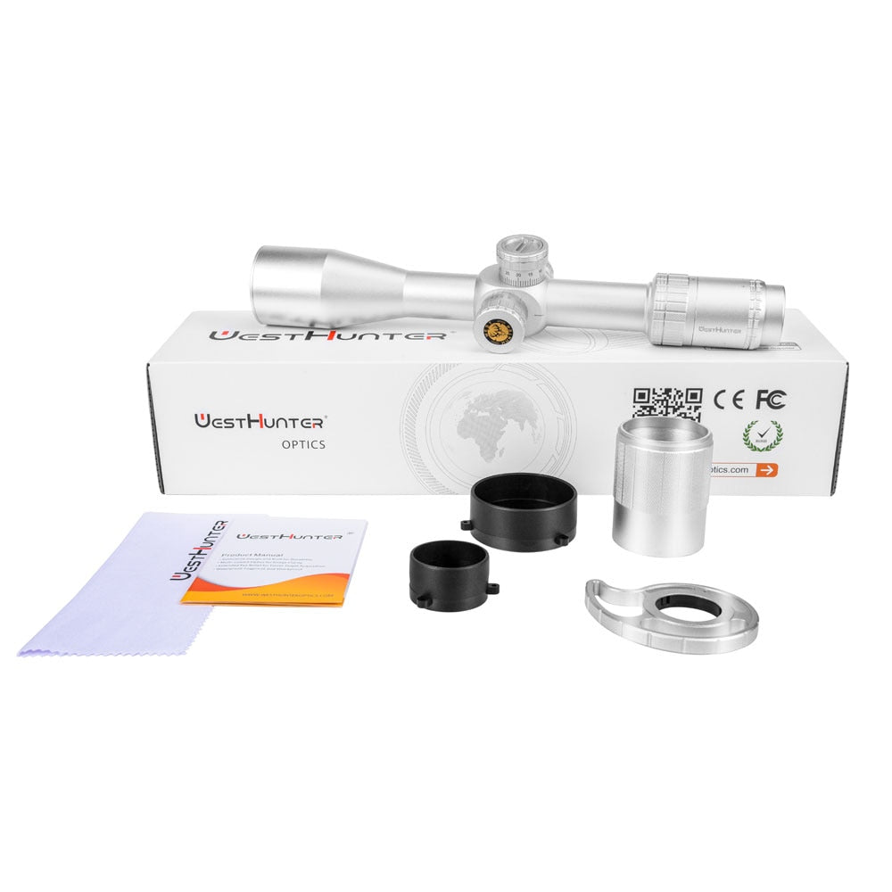 Silver WestHunter HD-N 4-16X44 FFP First Focal Plane Scope
