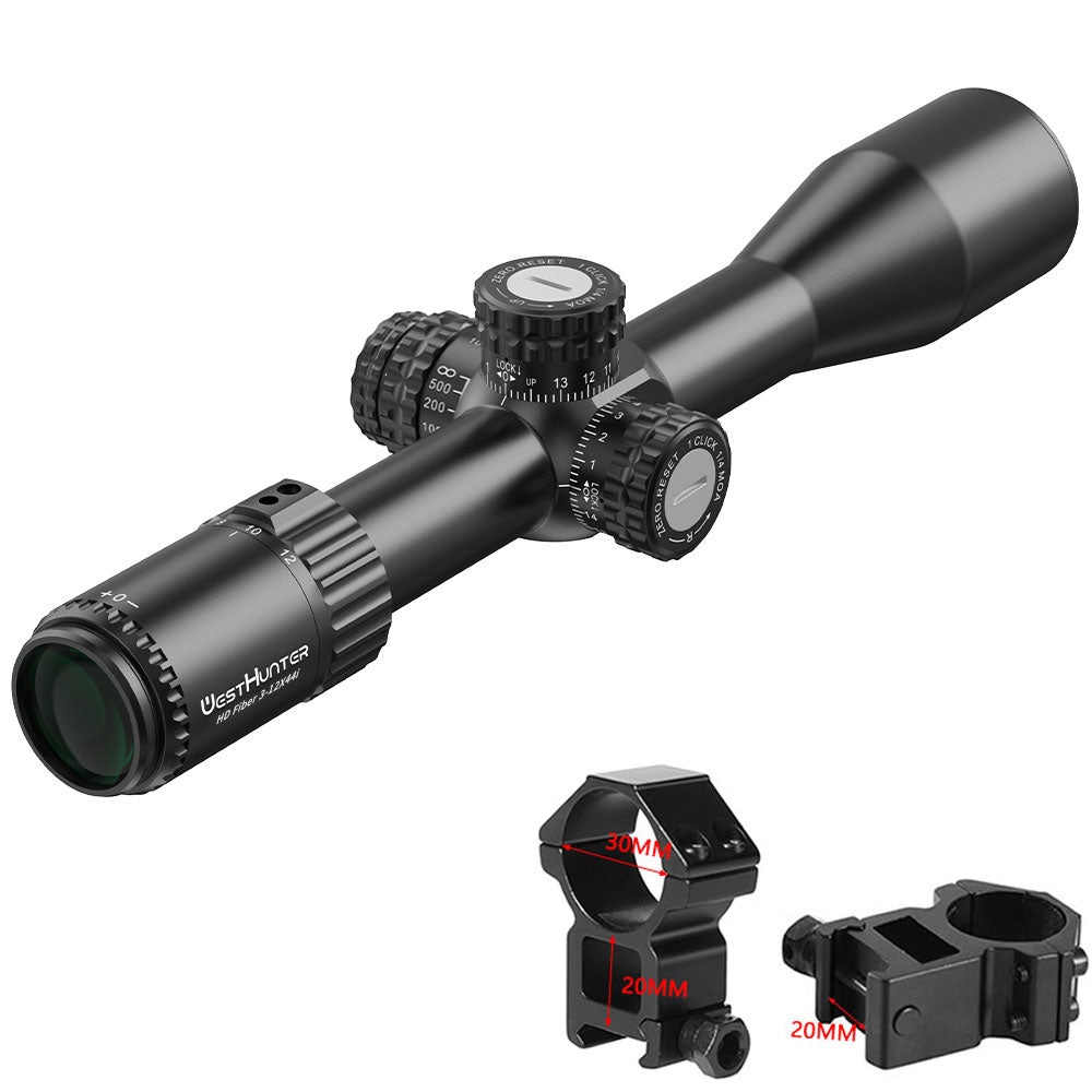 HD Fiber 3-12X44 IR SFP Scope | Fiber Dot Reticle | Second Focal Plane