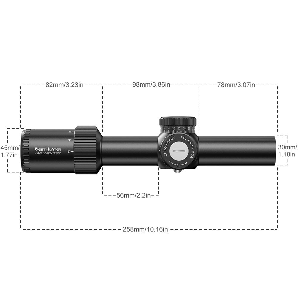 HD-N 1.2-6X24 IR FFP LPVO Scope | First Focal Plane