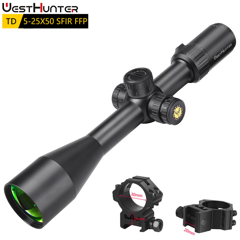 WESTHUNTER TD 5-25X50 SFIR FFP Scope First Focal Plane Hunting