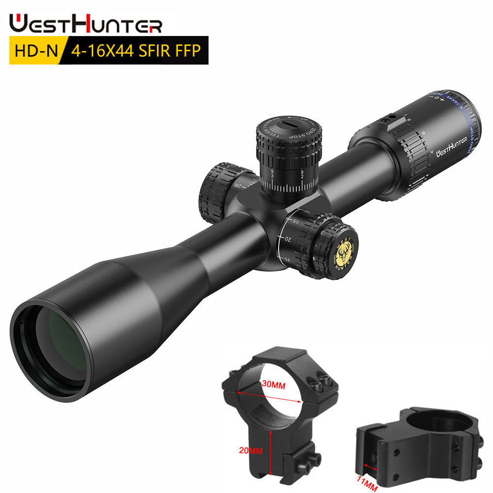 WestHunter HD-N 4-16X44 SFIR FFP Scope ZERO STOP High Definition