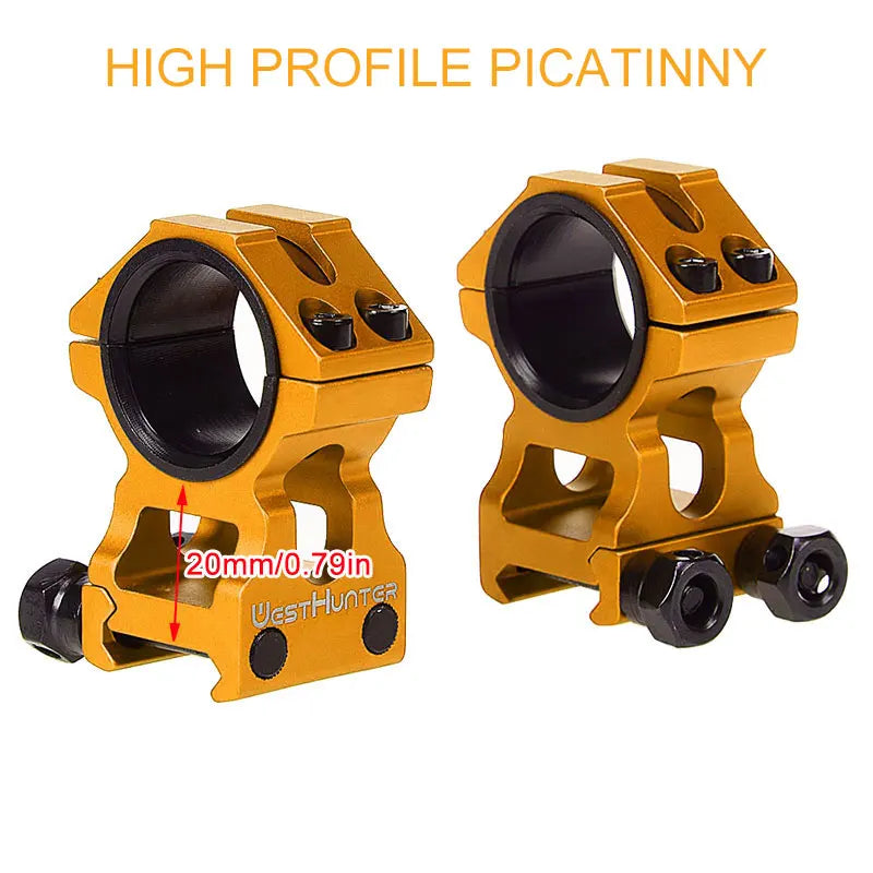 HIGH PROFILE PICATINNY SCOPE RINGS | 30MM 25.4MM
