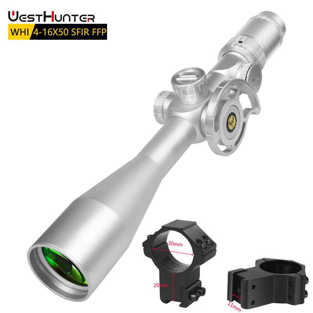 Luneta WestHunter WHI 4-16x50 SFIR FFP (First Focal Plane) prateada 