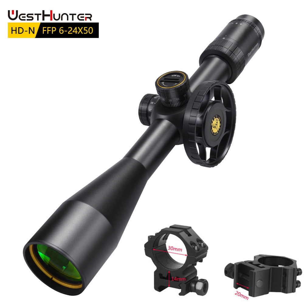 WestHunter HD-N 6-24x50 FFP Scope First Focal Plane Hunting